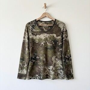 SHE Outdoor Womens Strata Camo V-Neck Long Sleeve T-Shirt Small 496S3221